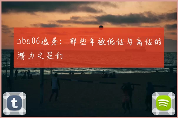 nba06选秀：那些年被低估与高估的潜力之星们