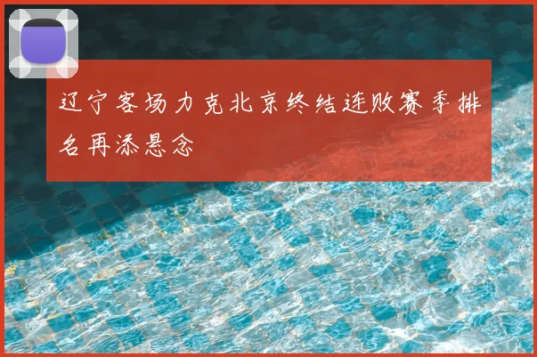 辽宁客场力克北京终结连败赛季排名再添悬念